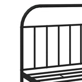 Bed Frame Black Powder-Coated Steel Double Bed Frame 353641