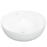 Wash Basin White 44x17 cm Ceramic Round 153342