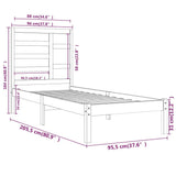 Bed Frame without Mattress White Solid Wood 90x200 cm 3105781