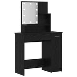 LED Dressing Table Set 2 pcs Black Oak Engineered Wood 3332508