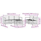 Sofa Sets 6 pcs Natural Solid Acacia Wood 3374354