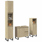 3 Piece Bathroom Furniture Set Sonoma Oak Engineered Wood 3307678