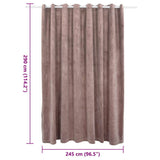 Blackout Curtain with Metal Rings Velvet Antique Pink 290x245 cm 134523