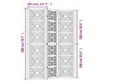Room Divider 3 Panels Brown and Black Solid Wood Paulownia 358799