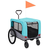2-in-1 Pet Bike Trailer & Jogging Stroller Blue and Grey 92441