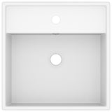 Luxury Basin Overflow Square Matt White 41x41 cm Ceramic 146943