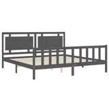 Bed Frame without Mattress Grey 200x200 cm Solid Wood Pine 3192188