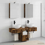 Bathroom Cabinet Set 5 pcs Smoked Oak Engineered Wood 3406275