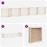 Dog Gate with Door Foldable 10 Panels 800 cm Poplar Wood 3155727