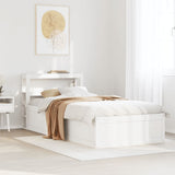 Bed Frame with Headboard White 90x200 cm Solid Wood Pine 3306352