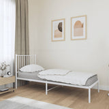 Metal Bed Frame without Mattress with Headboard White 75x190cm 350921