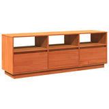 TV Cabinet Wax Brown 140x37x50 cm Solid Wood Pine 847122