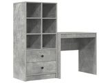 Desk with Drawer with Shelf with Storage 2 pcs Concrete Grey 3337300