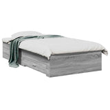 Bed Frame with Storage Grey Sonoma 80 x 200 cm Engineered Wood 3429529