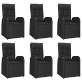 7 Piece Garden Dining Set Black Poly Rattan&Solid Wood Acacia 3157637