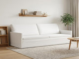 3 Seater Sofa White 190 x 81 x 82 cm Fabric 42041116