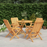 ZNTS 5 Piece Garden Dining Set Solid Wood Teak 3155019