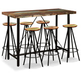 Bar Set 7 Pieces Solid Reclaimed Wood 275146