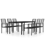 Dining Set Black Powder-coated steel, glass 3099201