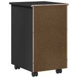 Rolling Cabinet Black 34 x 39 x 56 cm Solid Pine Wood 42028343