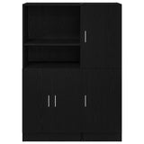 2 Piece Kitchen Cabinet Set Black Engineered Wood 3324143