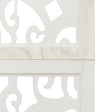 Room Divider 3 Panels White Solid Wood Paulownia 358734