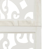 Room Divider 3 Panels White Solid Wood Paulownia 358734