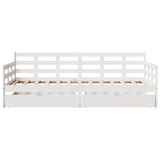 Daybed with Drawers without Mattress White 80x200 cm Solid Wood 3302141