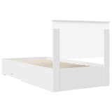Bed Frame with Headboard White 100 x 200 cm Engineered Wood 3411341