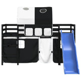 Kids' Loft Bed with Tunnel without Mattress White&Black 80x200cm 3207042