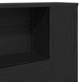 Headboard Cabinet with Shelf Black Oak 180 x 18.5 x 102.5 cm 862089
