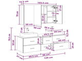 Bathroom Furniture Set 4 pcs Grey Sonoma 3406828