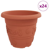 Round Flower Pot 24 pcs Brick Red 39 x 32 cm Plastic 42020293