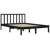 Bed Frame without Mattress Black Solid Wood Pine 150x200 cm King Size 3105080