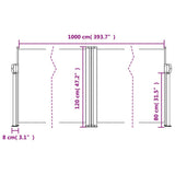 Retractable Side Awning Beige 120x1000 cm 4004705