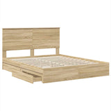 Storage Bed with Drawer Sonoma Oak 160 x 200 cm Engineered Wood 3411189