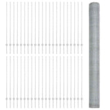 Welded Wire Fence 100 x 1.4 m Hot-Dip Galvanised Steel 3337077