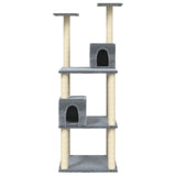 Cat Tree with Sisal Scratching Posts Light Grey 141 cm 171525