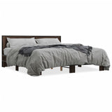 Bed Frame without Mattress Brown Oak 200x200 cm 3280086