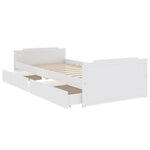 Bed Frame without Mattress White Solid Wood Pine 90x200 cm 322160