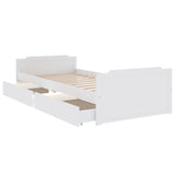 Bed Frame without Mattress White Solid Wood Pine 90x200 cm 322160