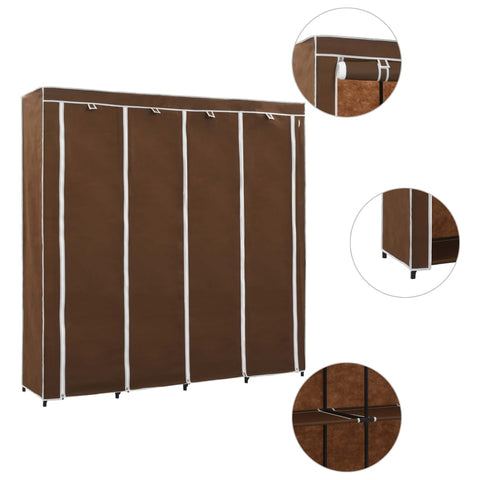 Wardrobe with 4 Compartments Brown 175x45x170 cm 282446