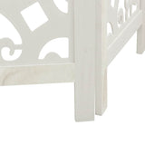 Room Divider 3 Panels White Solid Wood Paulownia 358733
