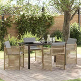 Garden Dining Set 5 pcs Beige Poly Rattan 3380794
