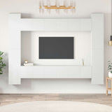 10 Piece TV Cabinet Set White Engineered Wood 3078652