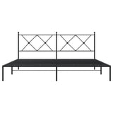 Metal Bed Frame without Mattress with Headboard Black 183x213cm 376507