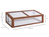 Wooden Cold Frame, Small Polycarbonate Greenhouse for Plants with Openable & Tilted Top Cover, T3398P322166