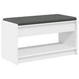 Hall Bench White 83 x 38 x 45 cm Engineered Wood and Fabric 891576