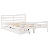 Bed Frame without Mattress White 150x200 cm King Size Solid Wood Pine 3301613
