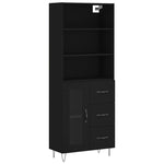 Highboard Black 69.5x34x180 cm Engineered Wood 3189502